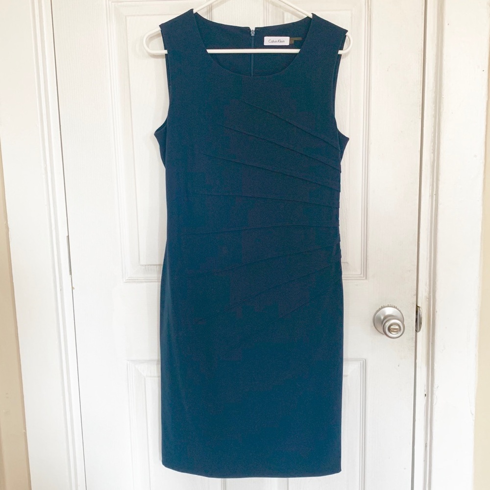 Teal Calvin Klein Dress with back zipper